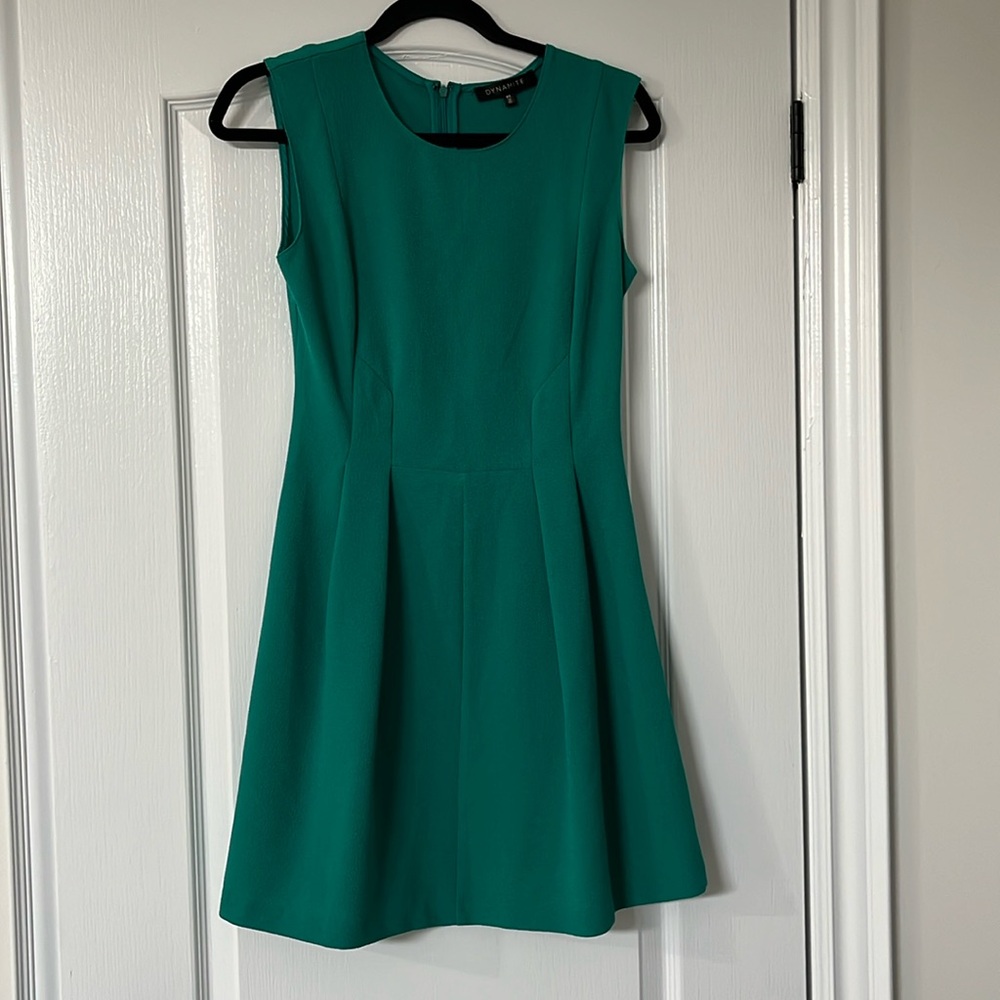 Green fit and flare dress